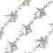 304 Stainless Steel Star Link Chains, Soldered, with Spool, Stainless Steel Color, 17.5x12x3mm, about 5m/roll